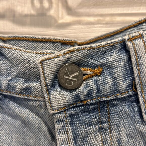 Calvin Klein Shorts VTG 90s Light Blue Wash Classic Fit Button Fly Made USA 7/M - Picture 4 of 10